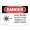 Signmission OSHA Danger Sign, Laser Beams Look Directly Lights, 10in X 7in Rigid Plastic, OS-DS-P-710-L-1406 OS-DS-P-710-L-1406 - alternate 1